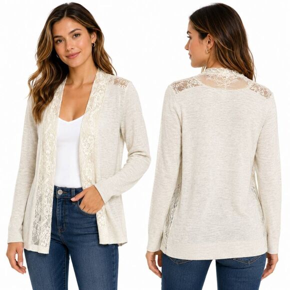 Maurices Sweaters - Maurices Long Open Front Striped Duster Cardigan M